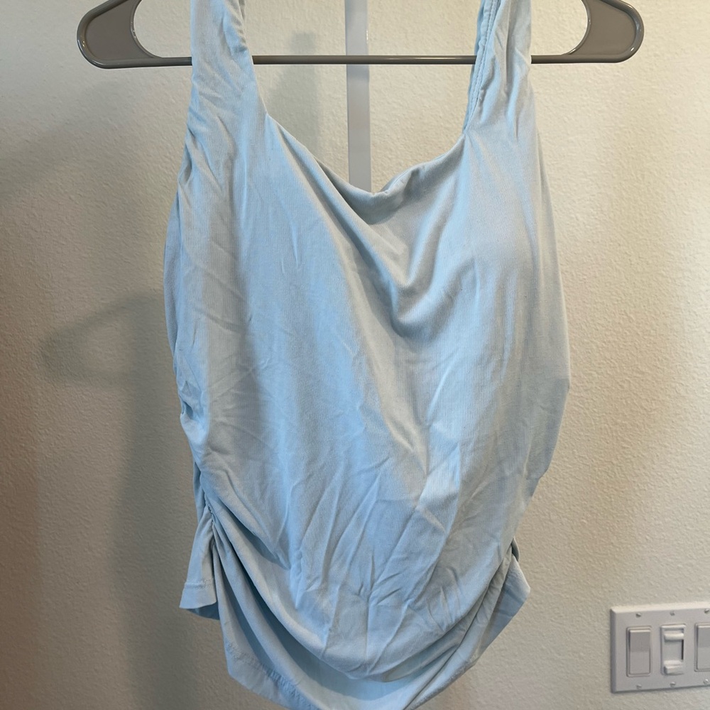 OGL Light Blue Cowl Neck Tank Top